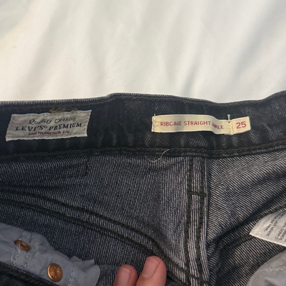 Women’s Levi’s ribcage straight Ankle black jeans size 25 - Picture 3 of 5